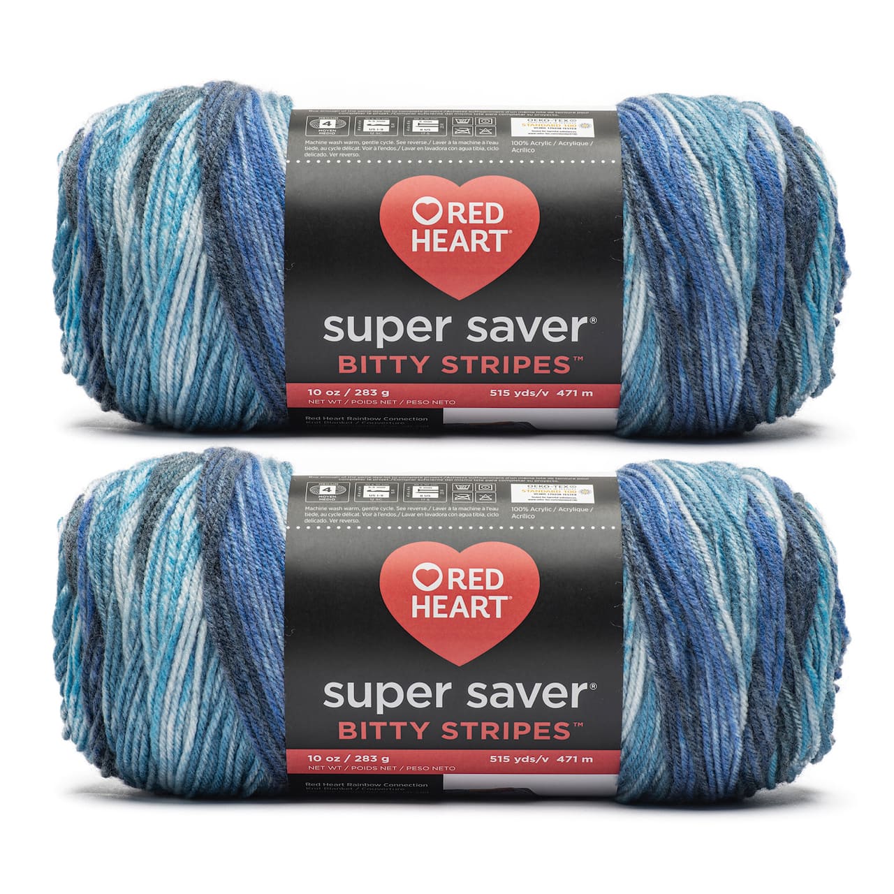 2 Pack Red Heart® Super Saver® Bitty Stripes™ Yarn